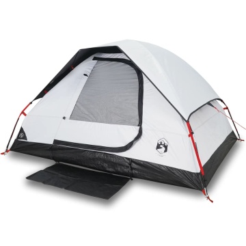 Cort camping cupolă 2 persoane alb, țesătură opacă, impermeabil - Img 2