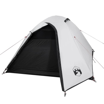 Cort camping cupolă 2 persoane alb, țesătură opacă, impermeabil - Img 4