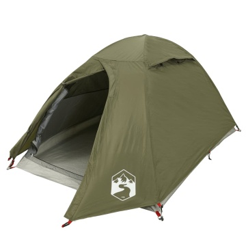 Cort camping cupolă 2 persoane verde măsliniu impermeabil - Img 4
