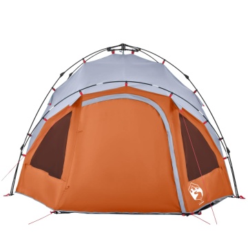 Cort camping cupolă 3 persoane, gri/portocaliu, setare rapidă - Img 8
