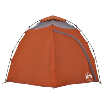 Cort camping cupolă 4 persoane, gri/portocaliu, setare rapidă - Img 5