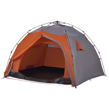 Cort camping cupolă 4 persoane, gri/portocaliu, setare rapidă - Img 8