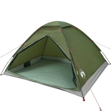 Cort camping cupolă 4 persoane verde măsliniu impermeabil - Img 4