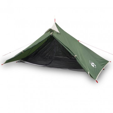 Cort de camping 1 persoane, verde, 255x153x130 cm, tafta 185T - Img 2
