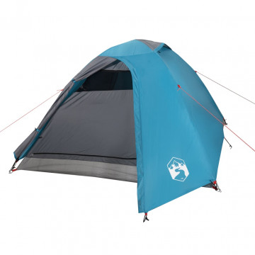 Cort de camping 2 persoane albastru, 264x210x125 cm, tafta 185T - Img 4