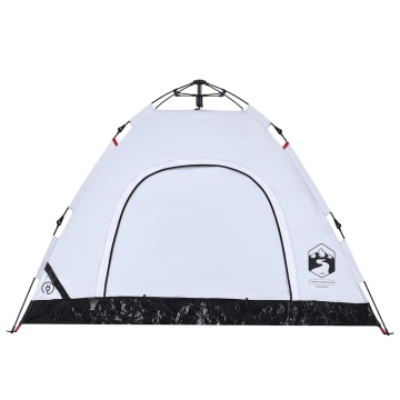 Cort de camping 3 persoane, alb opac, setare rapidă, țesătură - Img 6