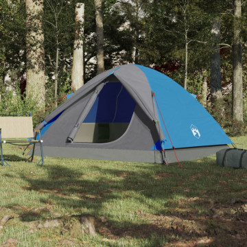 Cort de camping 3 persoane albastru, 240x217x120 cm, tafta 190T - Img 3