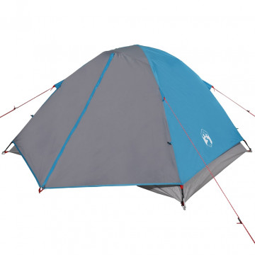 Cort de camping 3 persoane albastru, 240x217x120 cm, tafta 190T - Img 8