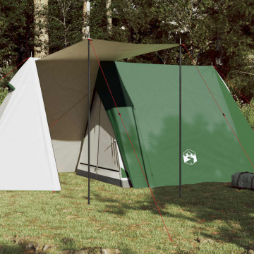 Cort de camping 3 persoane, verde, 465x220x170 cm, tafta 185T - Img 1