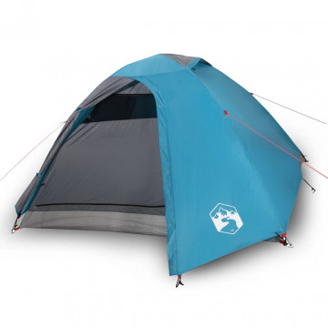 Cort de camping 4 persoane albastru, 267x272x145 cm, tafta 185T - Img 2
