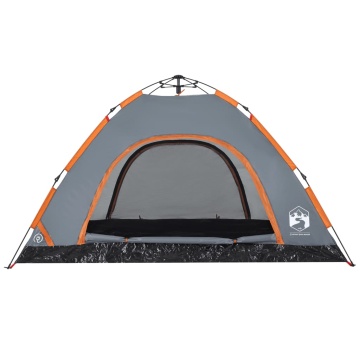 Cort de camping, 4 persoane, gri/portocaliu, setare rapidă - Img 5
