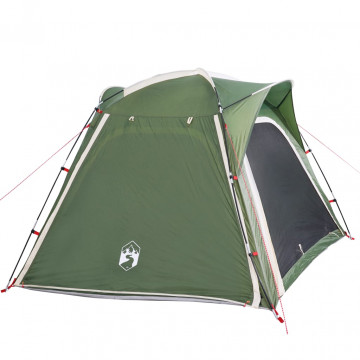 Cort de camping 4 persoane, verde, 240x221x160 cm, tafta 185T - Img 5