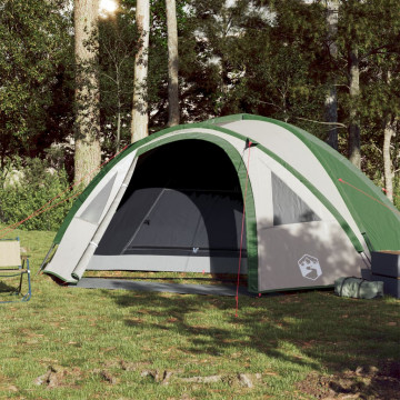 Cort de camping 4 persoane, verde, 300x250x132 cm, tafta 185T - Img 3