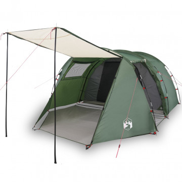 Cort de camping 4 persoane, verde, 420x260x153 cm, tafta 185T - Img 2