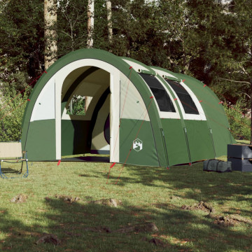 Cort de camping 4 persoane, verde, 483x340x193 cm, tafta 185T - Img 3