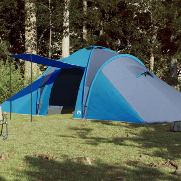 Cort de camping 6 persoane albastru, 576x238x193 cm, tafta 185T - Img 1
