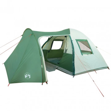 Cort de camping 6 persoane, verde, 466x342x200 cm, tafta 185T - Img 4