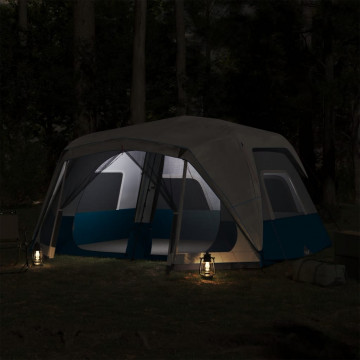 Cort de camping cu lumină LED pentru 10 persoane, verde deschis - Img 3