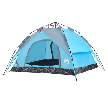 Cort de camping cupolă 3 persoane, setare rapidă, albastru - Img 8