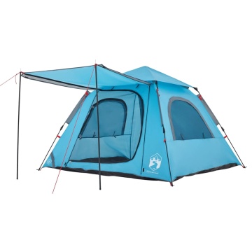 Cort de camping cupolă 4 persoane, setare rapidă, albastru - Img 7