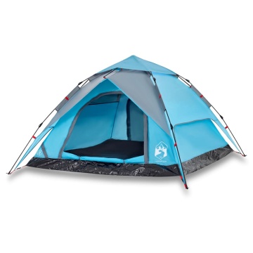 Cort de camping cupolă 4 persoane, setare rapidă, albastru - Img 2