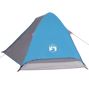 Cort de camping cupolă pentru 2 persoane, albastru, impermeabil - Img 7