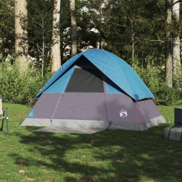 Cort de camping cupolă pentru 2 persoane, albastru, impermeabil - Img 3