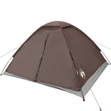 Cort de camping cupolă pentru 4 persoane, maro, impermeabil - Img 8