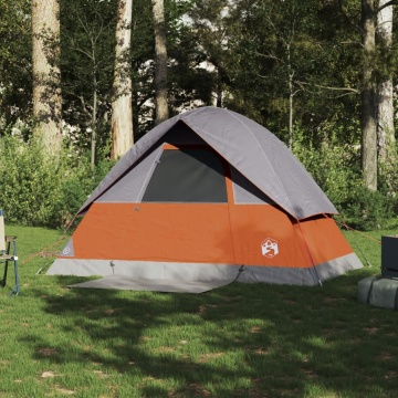Cort de camping pentru 2 persoane, gri/portocaliu, impermeabil - Img 3