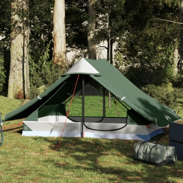 Cort de camping pentru 2 persoane, verde, impermeabil - Img 1