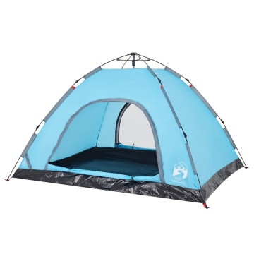 Cort de camping pentru 4 persoane, setare rapidă, albastru - Img 8
