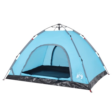 Cort de camping pentru 4 persoane, setare rapidă, albastru - Img 4