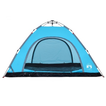 Cort de camping pentru 5 persoane, eliberare rapidă, albastru - Img 6