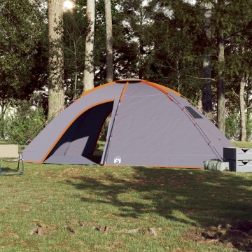 Cort de camping pentru 8 persoane, gri/portocaliu, impermeabil - Img 3