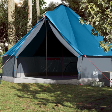 Cort de familie Tipi pentru 10 persoane, albastru, impermeabil - Img 1