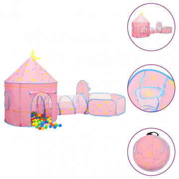 Cort de joacă pentru copii cu 250 bile, roz, 301x120x128 cm - Img 1