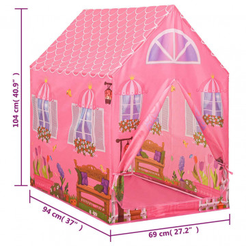 Cort de joacă pentru copii, roz, 69x94x104 cm - Img 7