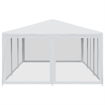 Cort de petrecere cu 10 pereți din plasă, alb, 6x4 m, HDPE - Img 4
