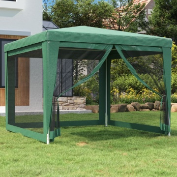 Cort de petrecere cu 4 pereți din plasă, verde, 3x3 m, HDPE - Img 1