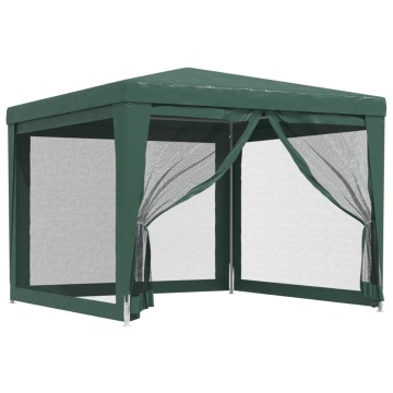 Cort de petrecere cu 4 pereți din plasă, verde, 3x3 m, HDPE - Img 2