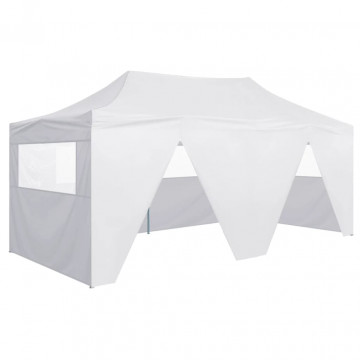 Cort de petrecere pliabil cu 4 pereți, alb, 3 x 6 m, oțel - Img 1