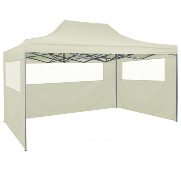 Cort de petrecere pliabil cu 4 pereți, crem, 3 x 4 m, oțel - Img 4