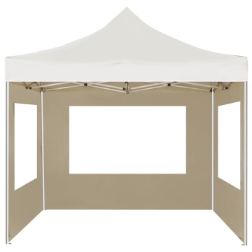 Cort de petrecere pliabil cu pereți, crem, 2 x 2 m, aluminiu - Img 3