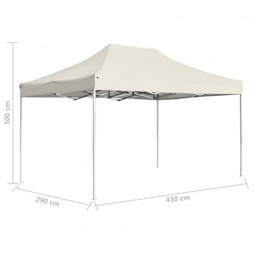 Cort de petrecere pliabil profesional, crem, 4,5x3 m, aluminiu - Img 7