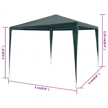 Cort de petrecere, verde, 3 x 3 m, PE - Img 5