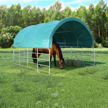 Cort pentru animale, verde, 3,7x3,7 m, PVC - Img 1