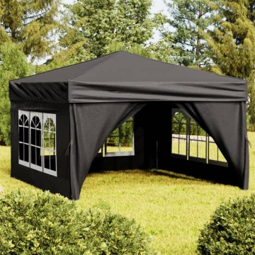 Cort pliabil pentru petrecere cu pereți laterali, negru, 3x3 m - Img 1