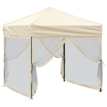 Cort pliabil pentru petrecere, pereți laterali, crem, 2x2 m - Img 3