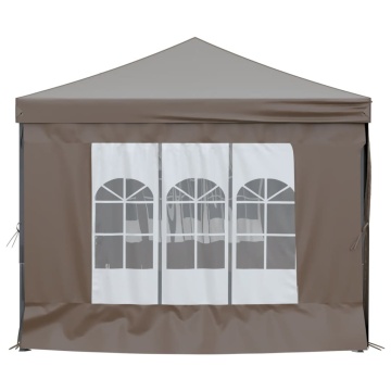 Cort pliabil pentru petrecere pereți laterali, gri taupe, 3x6 m - Img 4