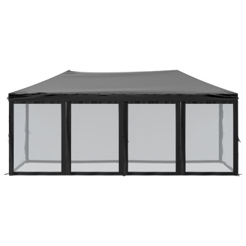 Cort pliabil pentru petreceri cu pereți laterali, negru, 3x6 m - Img 3